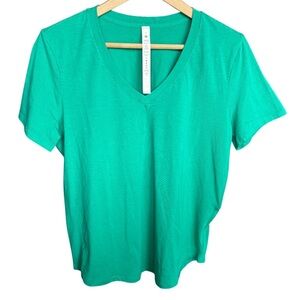 Lululemon Love V-Neck Tee | Green | Pima Cotton Stretch | Size 6 | NWT